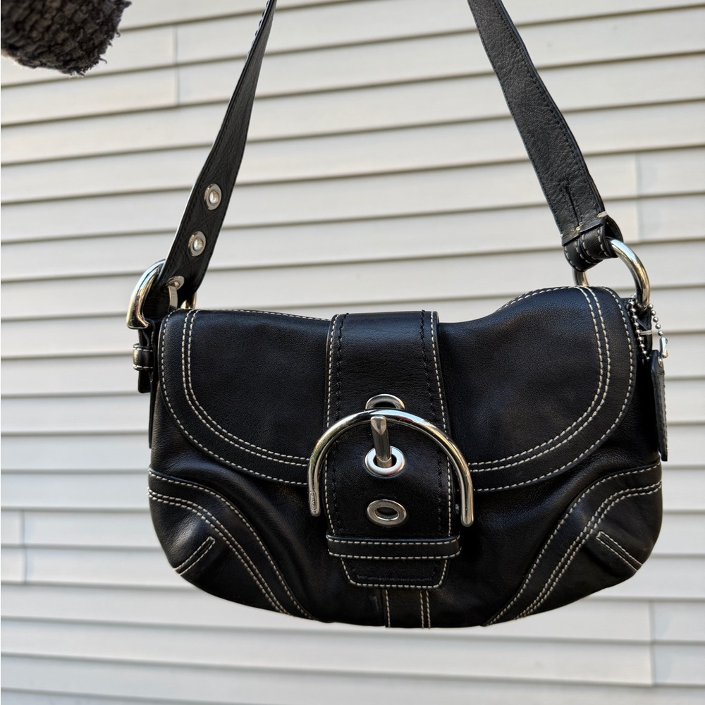 Y2K Coach Small Black Soho (10316), nickel hardware